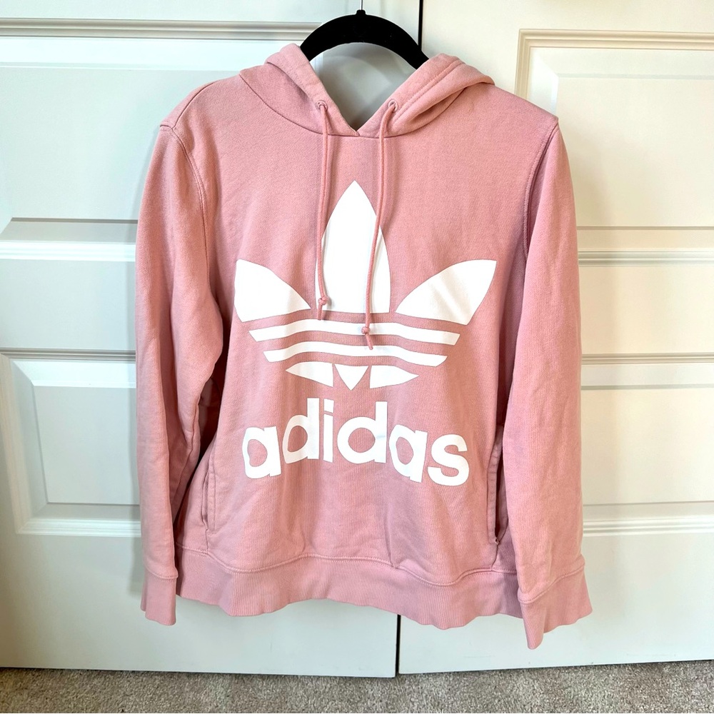 ✨Adidas Dusty Pink Hoodie with White Trefoil
